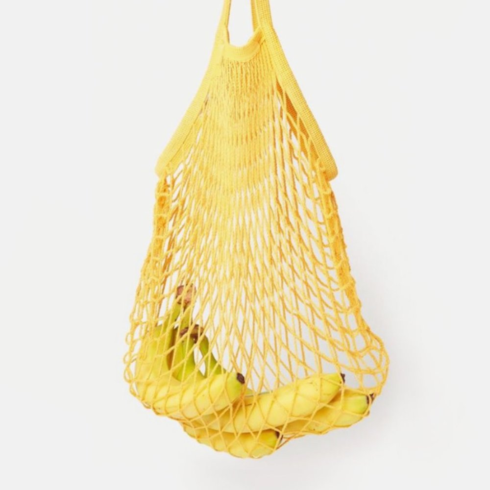 Yellow-Mustard Farmers Market Net Tote Bag